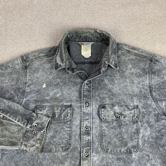 Carhartt Other - Vintage Carhartt Shirt Mens XL Gray Acid Wash Rugged Chore Button Up USA Made